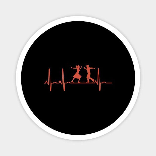 Lindy Hop Heartbeat Design Magnet by echopark12